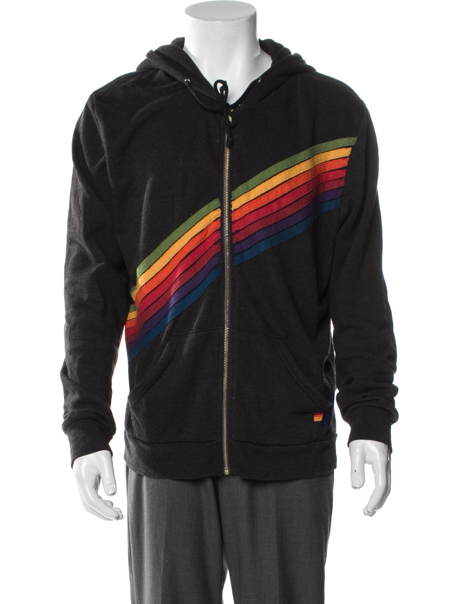 Aviator Nation Striped Crew Neck Hoodie